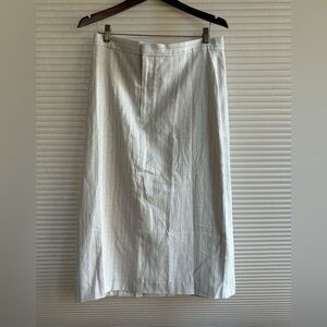 Linen Blend Herringbone Striped Midi Skirt Banana Republic Women’s Size 12
